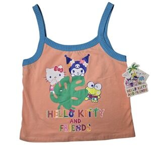 Hello‎ Kitty and Friends Peach Ringer Tank Top XS Sanrio Y2K Kawaii Cute